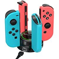 Los mejores  - Molyhood cargador nintendo switch- Base de Carga para Nintendo Switch Joy-Con Chargers Dock con Indicador LED